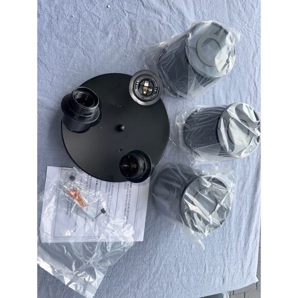 Flush Mount Ceiling Light, 3-Light Iron Metal Mesh Ceiling Light, Black - Picture 4 of 4